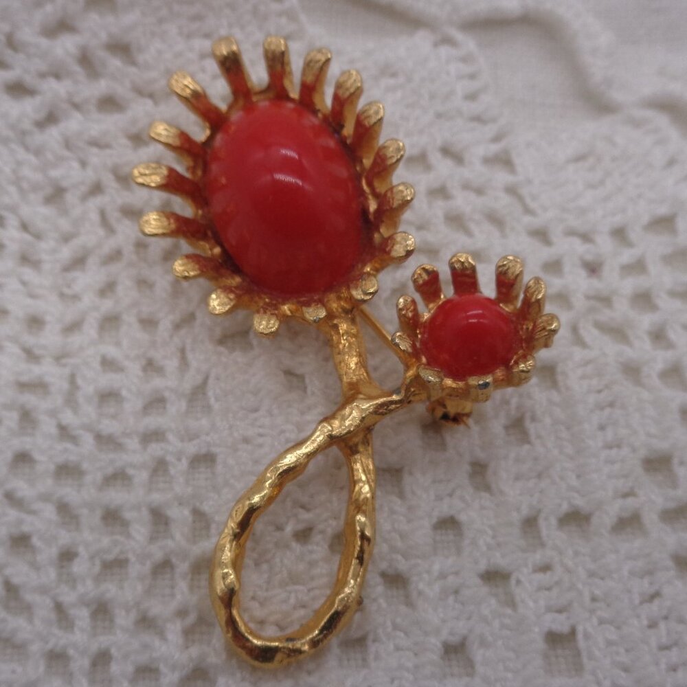 Vintage Signed Celebrity Sunflower Brooch